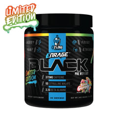 eFlow Nutrition Enrage Black Sour Gummy flavor close up with taste notes