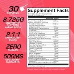 EFX Aminozorb Elite 21 glass dispense shows refreshing watermelon flavor