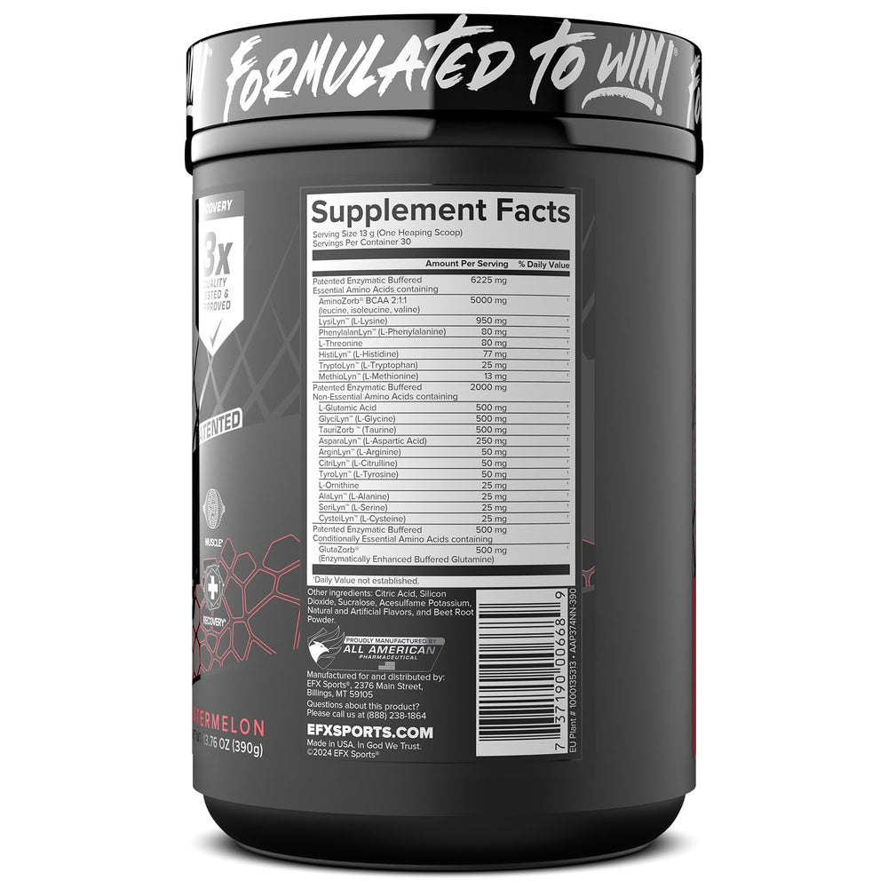 EFX Aminozorb Elite 21 shaker filled, ready for on-the-go mixing