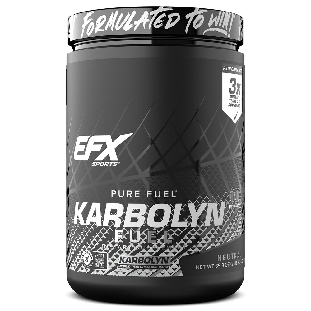 EFX Karbolyn Fuel bottle pour shows fast-acting energy for workouts.