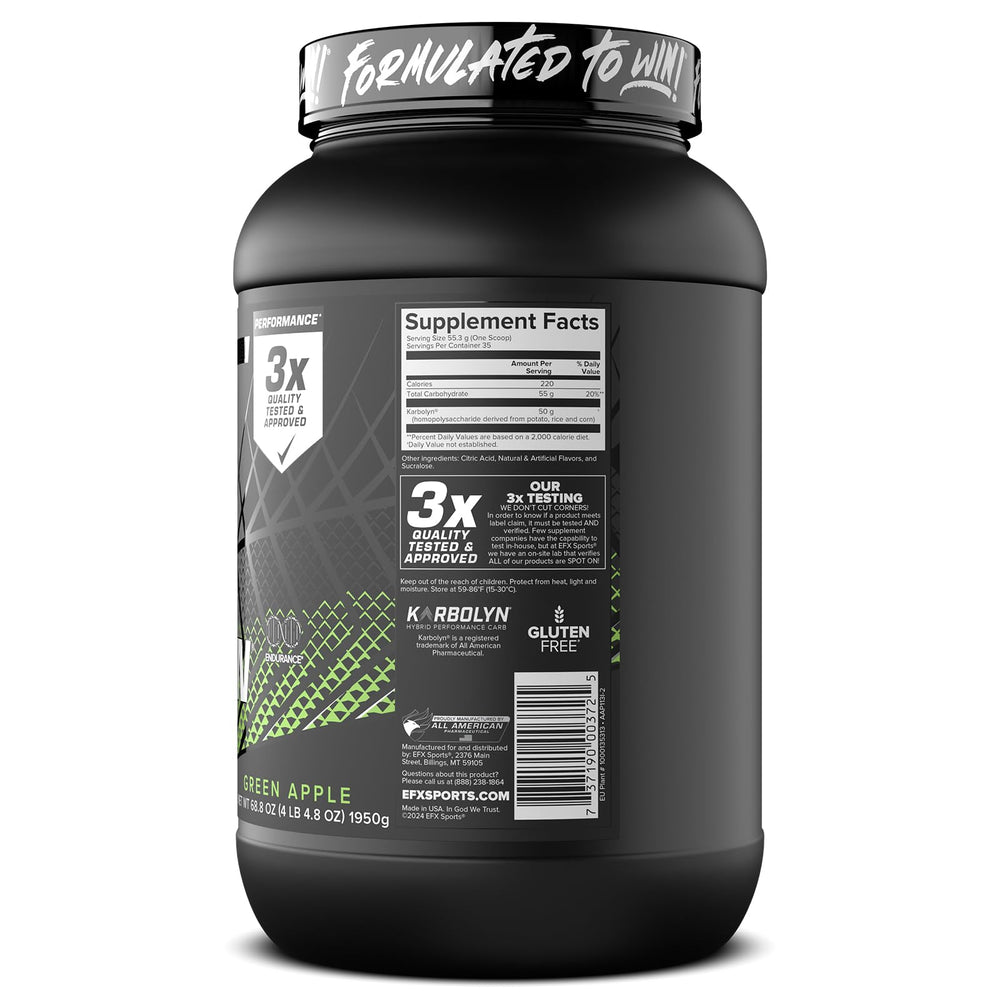 EFX Karbolyn Fuel packaging closeup for quick purchase