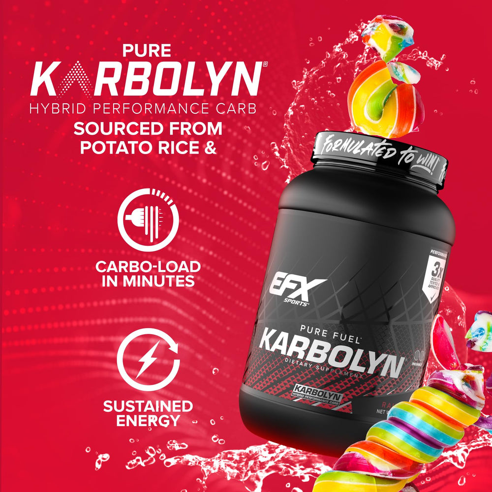 EFX Karbolyn Fuel Rainbow Candy label close-up showing branding