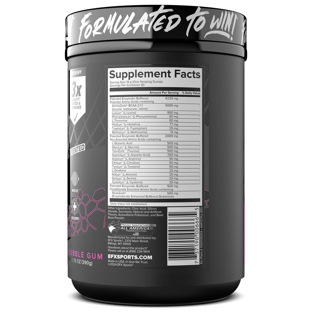 EFX Aminozorb Elite 21 packaging shows zero sugar