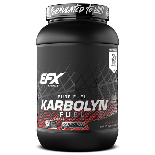 EFX Sports Karbolyn Fuel bottle front highlights quick-absorption carbs