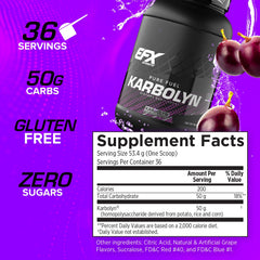 EFX Sports Karbolyn Fuel bottle demonstrates stimulant-free energy support.
