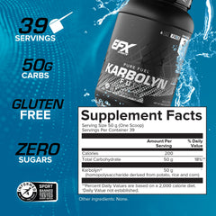 Karbolyn Fuel dry powder ready to mix for rapid energy during training