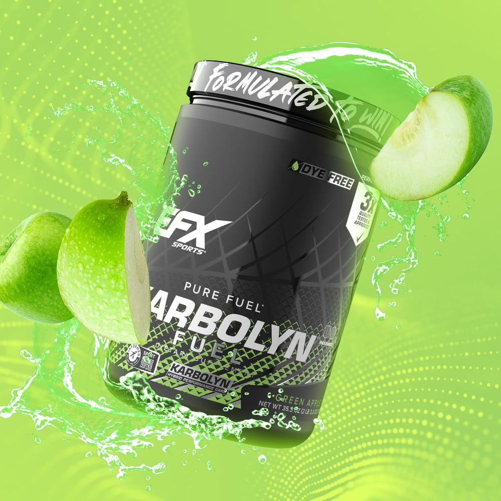 Intra-workout sip of Karbolyn Fuel to maintain power output.