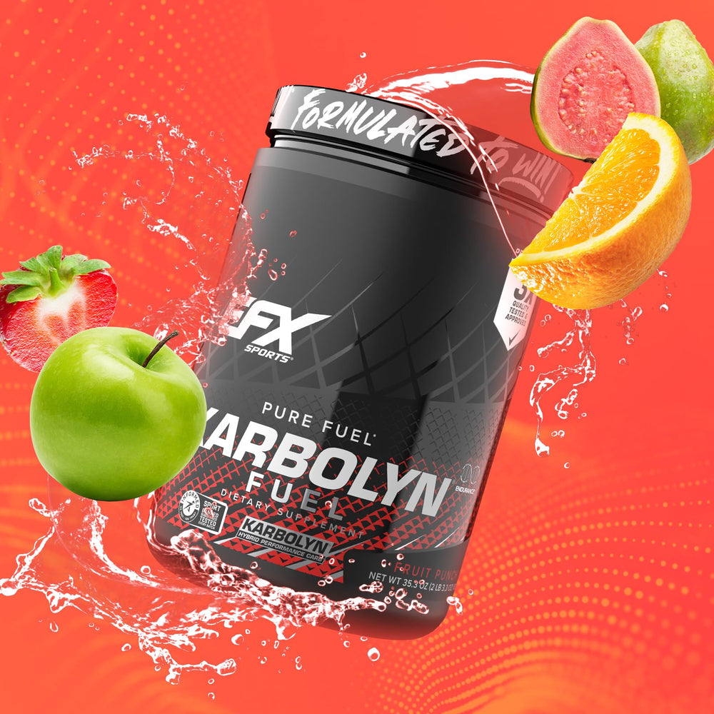 EFX Sports Karbolyn Fuel label close-up highlighting vegan-friendly formula