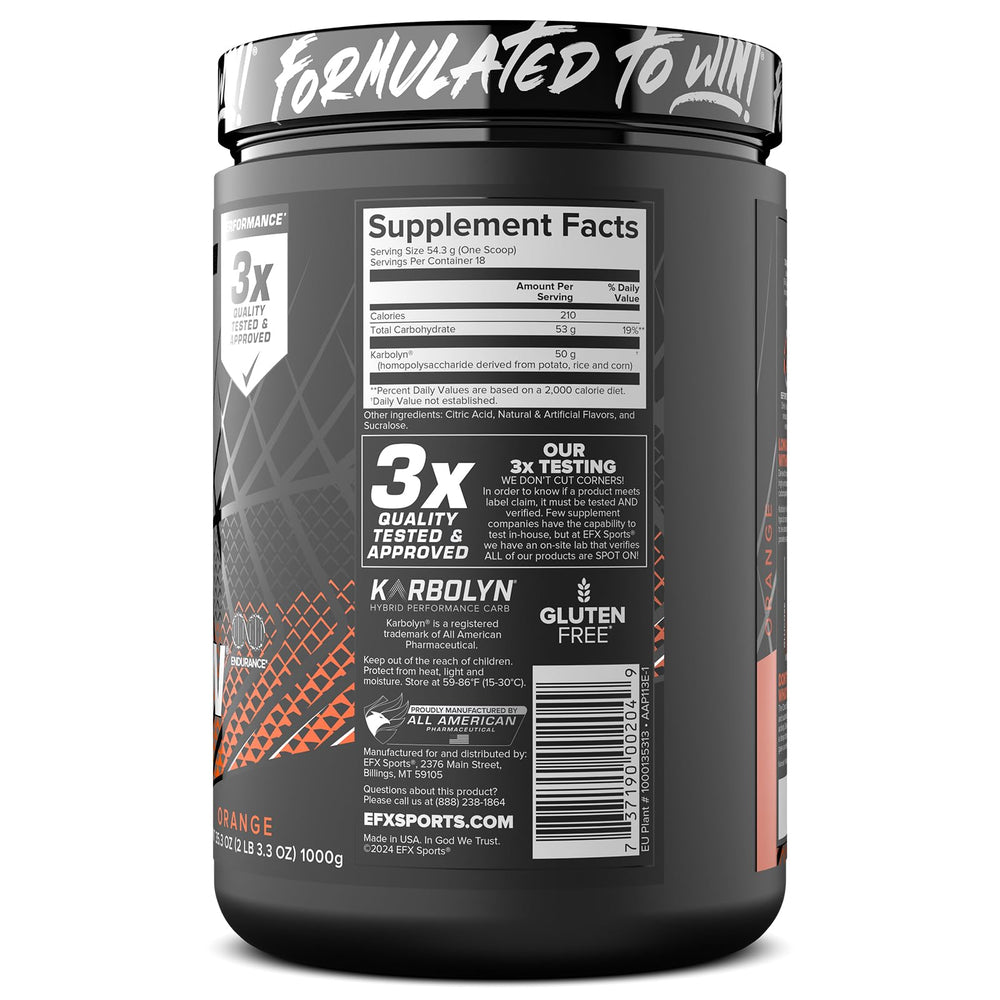 EFX Karbolyn Fuel in-house manufacturing guarantees label accuracy.