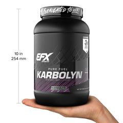 EFX Sports Karbolyn Fuel post-workout setup with water bottle.