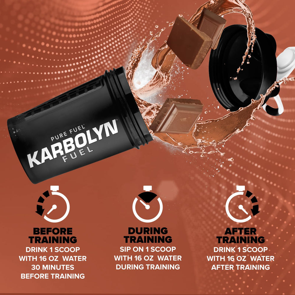 EFX Sports Karbolyn Fuel scoop and powder ready for pre-intra-post workout use.
