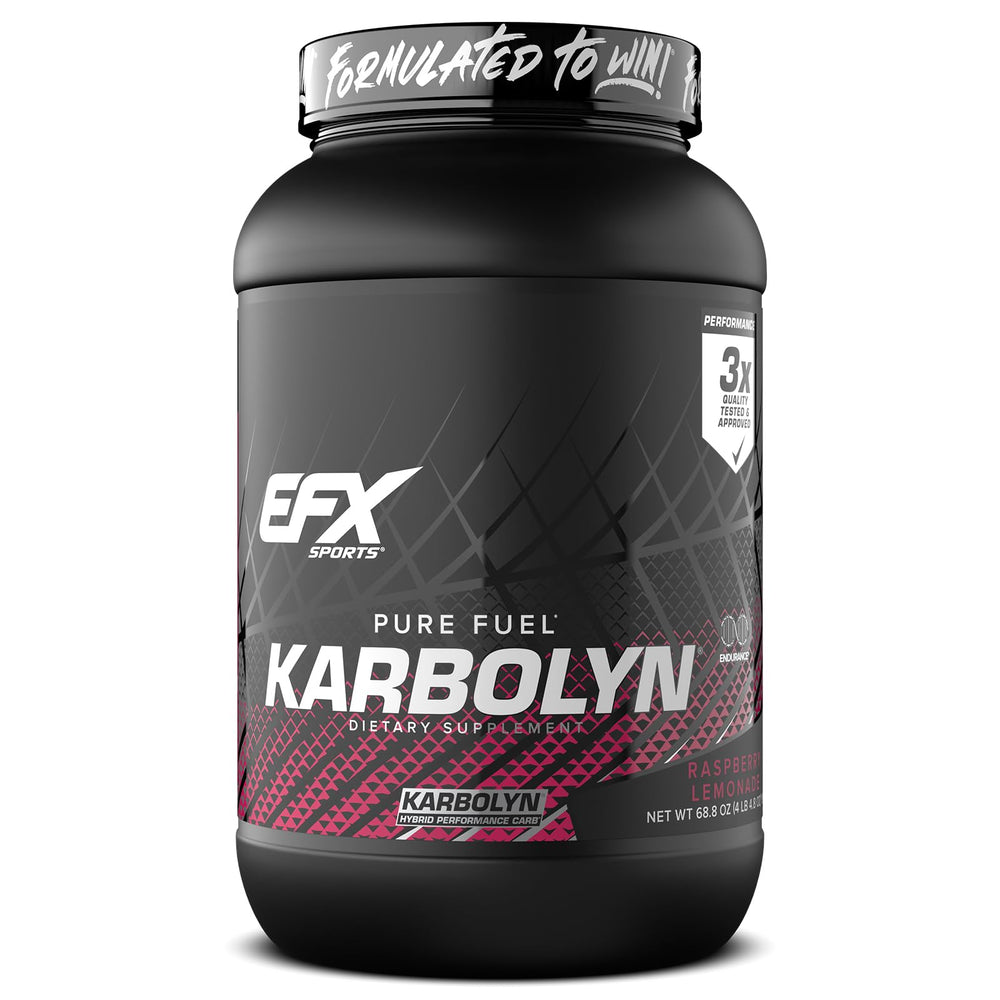 EFX Sports Karbolyn Fuel Raspberry Lemonade bottle provides quick energy for training