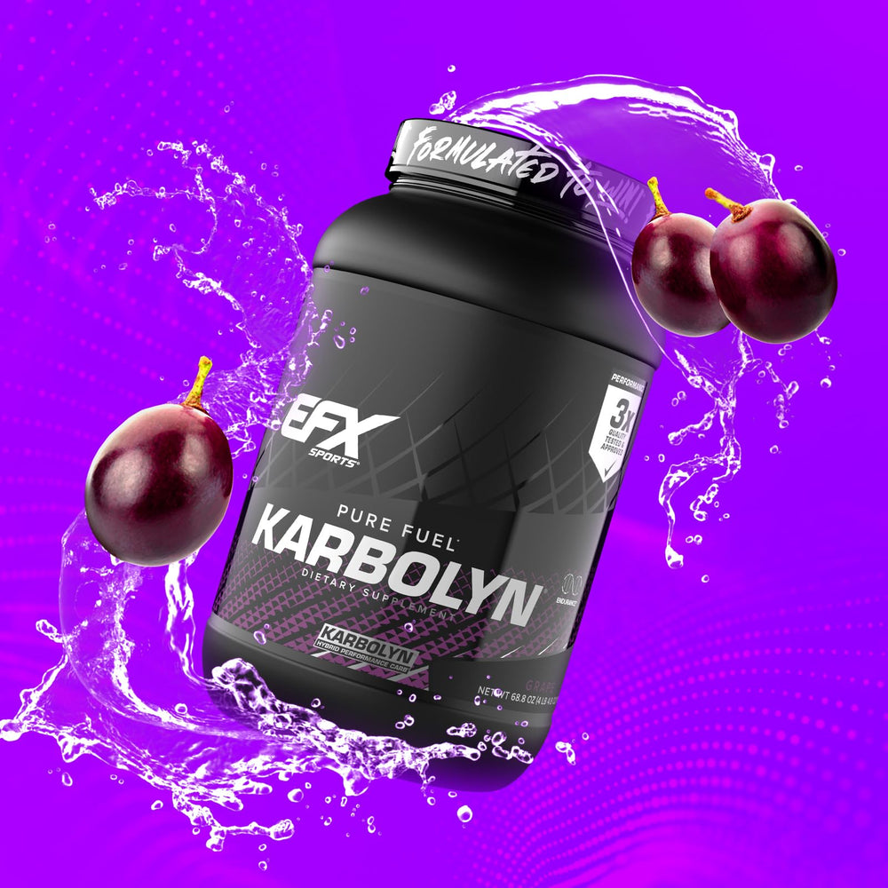 EFX Sports Karbolyn Fuel tub shows vegan-friendly carb option.
