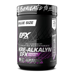 EFX Kre-Alkalyn EFX bottle with capsules for gym-ready creatine support.