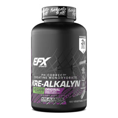EFX Kre-Alkalyn EFX bottle with capsules for stable creatine support during workouts