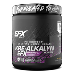 EFX Kre-Alkalyn EFX Powder bottle with mango flavor and premium design.