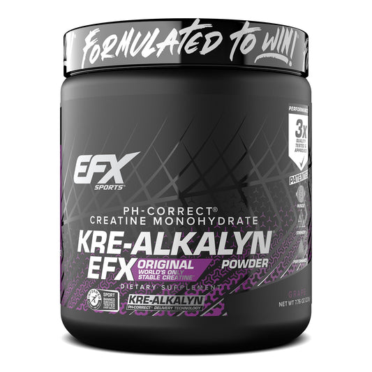 EFX Sports Kre-Alkalyn EFX powder being poured for easy dosing.