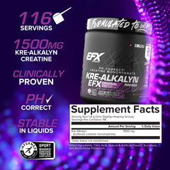 EFX Kre-Alkalyn EFX powder scoop highlighting easy dosing for training sessions