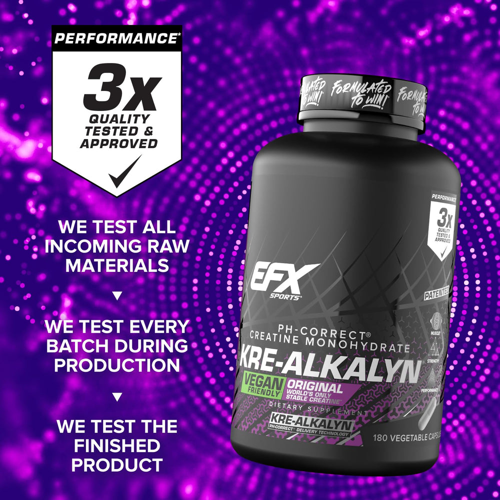 Travel-friendly Kre-Alkalyn EFX bottle suitable for gym and home use