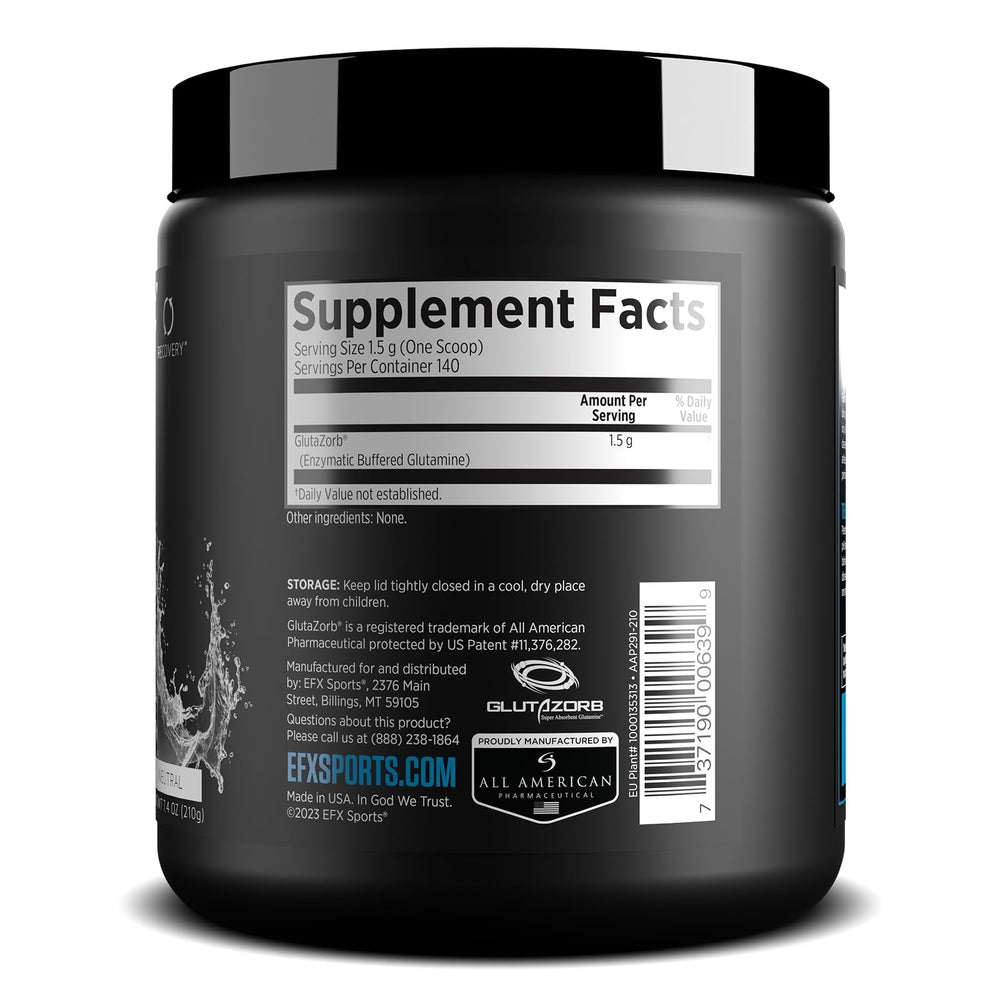 EFX Sports Training Ground Glutazorb 3x quality testing seal.