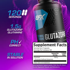 EFX Training Ground Glutazorb caps assembly line conveys triple-quality checks.
