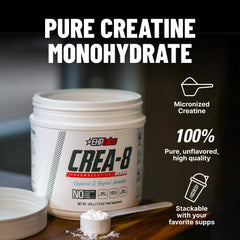 EHP Labs CREA-8 pouring creatine into liquid for quick mix before training