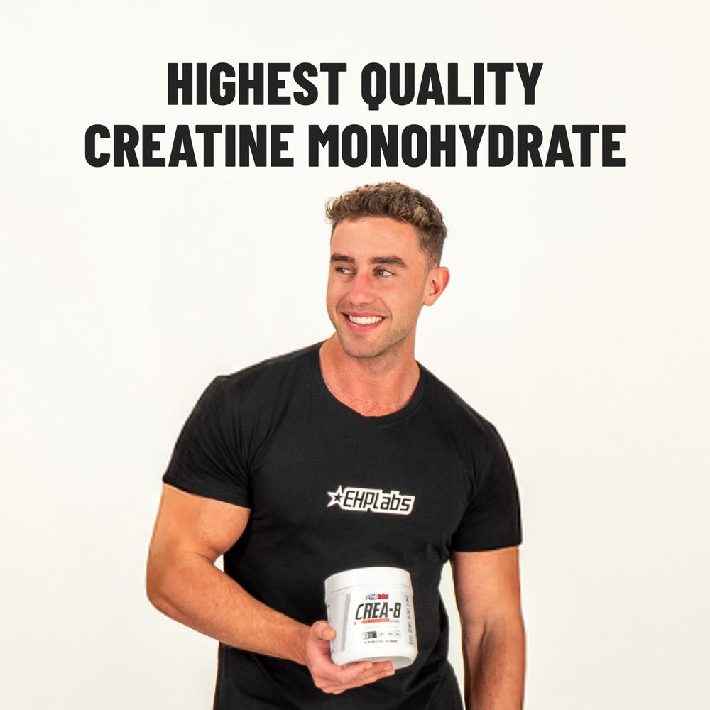 EHP Labs CREA-8 vegan gluten-free badge reassures diet compatibility