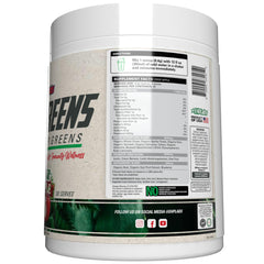 EHP Labs OxyGreens green juice setup demonstrating easy mix into a smoothie for energy.