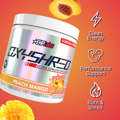 Open Peach Mango OxyShred tub ready to mix with water