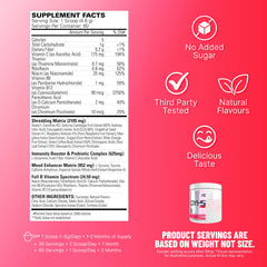 Close-up of OxyShred Cosmic Blast label highlighting ingredients and nutrition facts