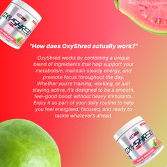 EHP Labs OxyShred Energy Boost powder captures tropical flavor and quick energy.