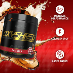 Powder pouring into water for a refreshing energy mix.