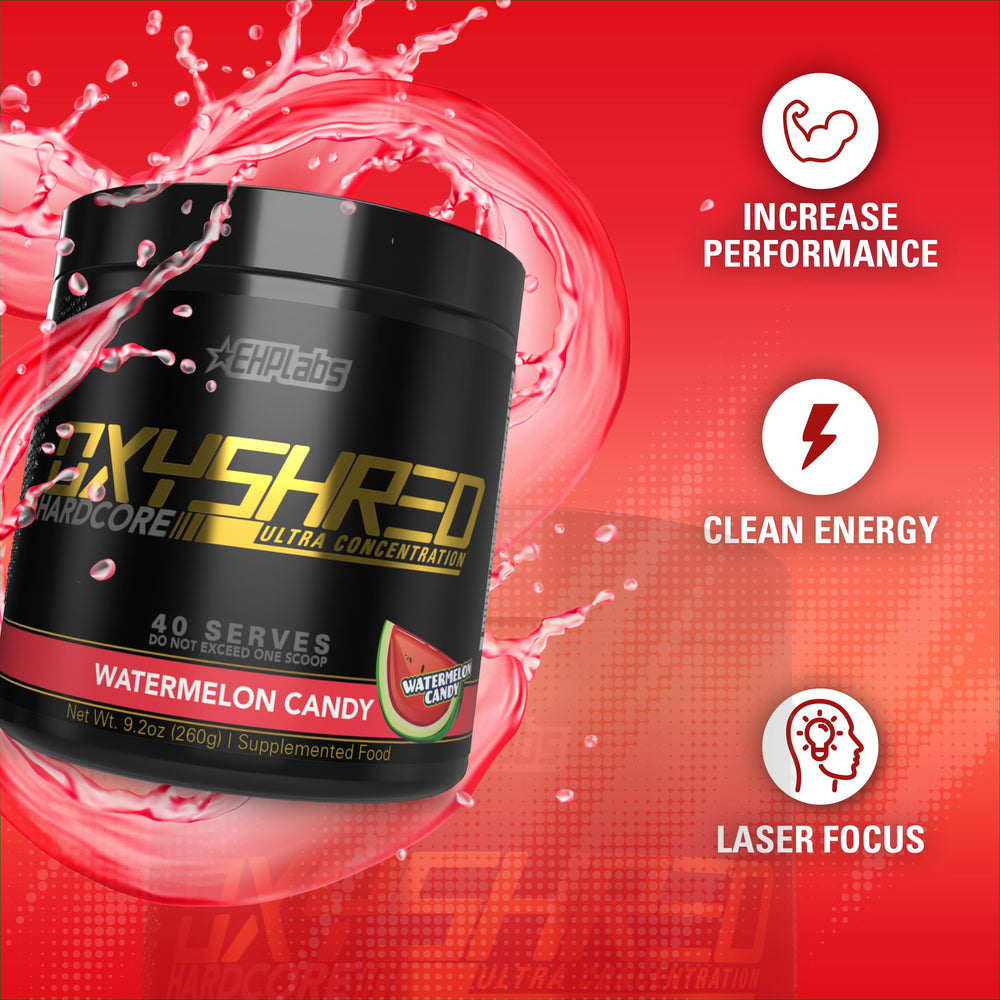 EHP Labs OxyShred Hardcore acetyl L-carnitine section for energy and focus.