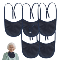 EHUELDER breathable tracheostomy cover navy 5-pack large flatlay for daily wear