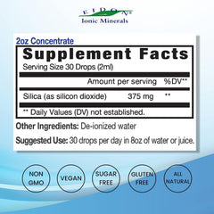 Eidon Ionic Minerals label highlights vegan, gluten-free ingredients and all-natural formula.