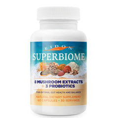 Eidon SuperBiome bottle front showing the supplement for daily gut balance support.