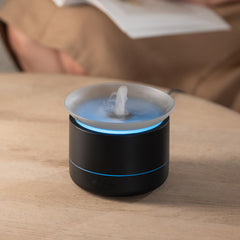Eiifiter 200ml tabletop fountain with atomizing mist for calming desk ambiance.