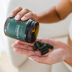 Eimele Essential 8 softgels close-up for easy daily dosing and use.