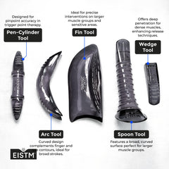 EISTM Pro 5-Piece IASTM Set — The Pen-Cylinder for precise trigger point therapy