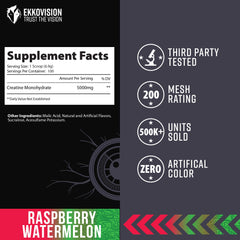 Ekkovision creatine monohydrate in a shaker for pre or post workout use