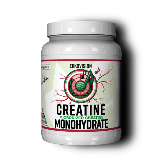 Ekkovision Creatine Monohydrate Sour Watermelon bottle pour supports quick energy during workouts