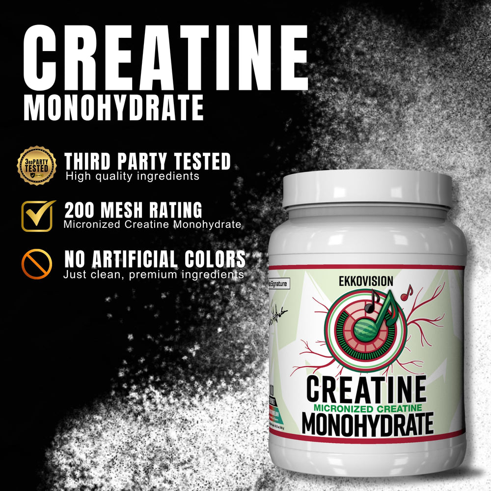 Ekkovision Creatine Monohydrate Sour Watermelon shaker mix blends easily without altering taste