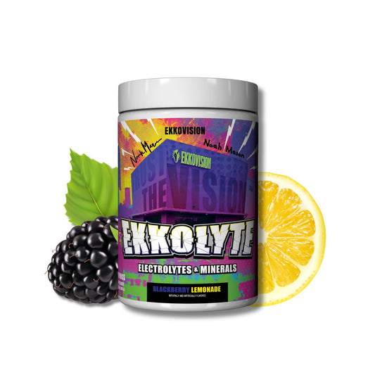 Ekkovision Ekkolyte bottle front for daily hydration support.