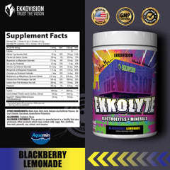 Ekkovision Ekkolyte Blackberry Lemonade flavor enhances hydration taste.