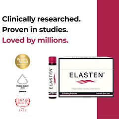 Elasten hydrolyzed collagen peptides support absorption and skin structure.