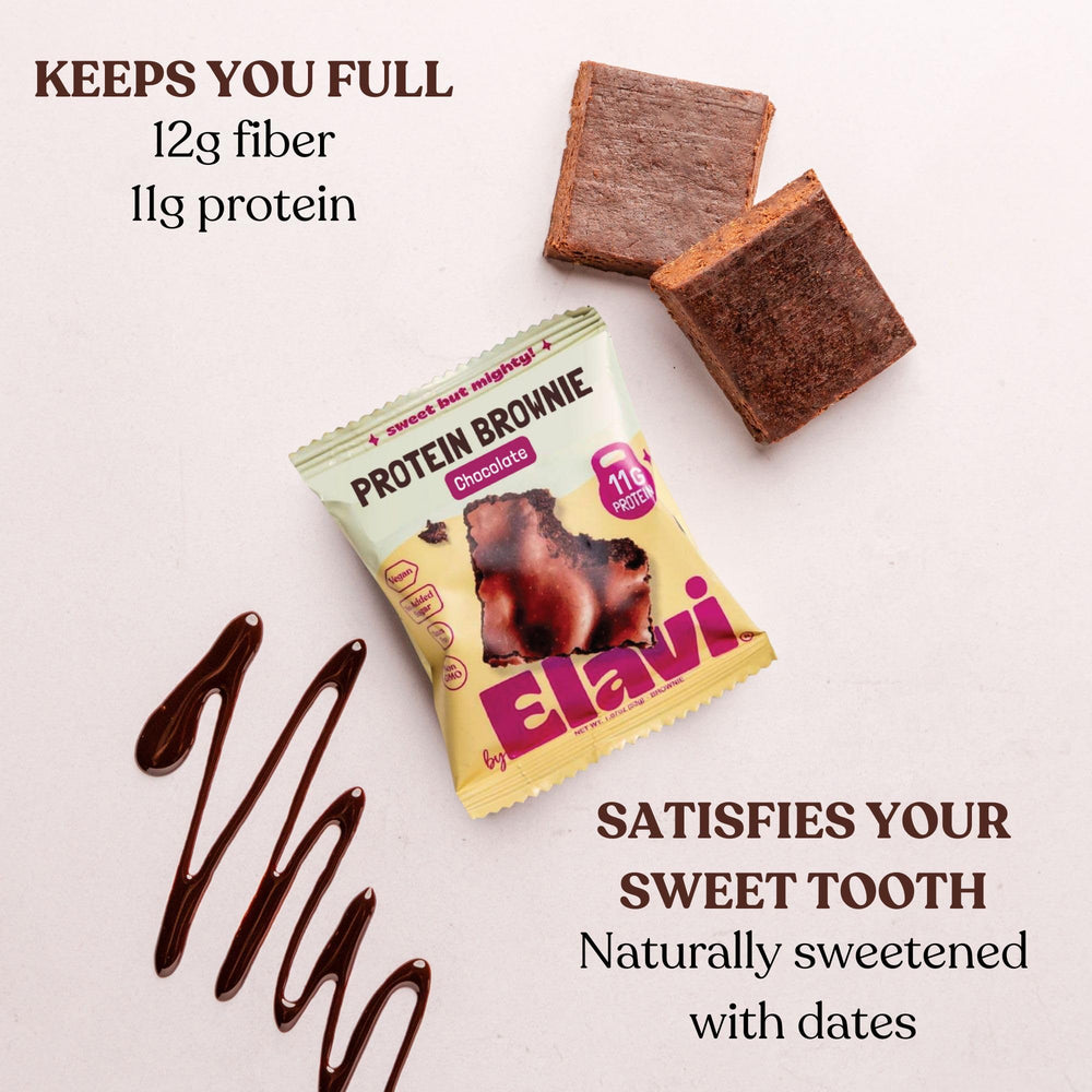 ELAVI Protein Brownie vegan gluten-free product with allergen-friendly recipe