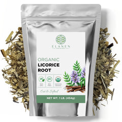 Elanen Naturals licorice root bulk chips for rich infusions and blends.