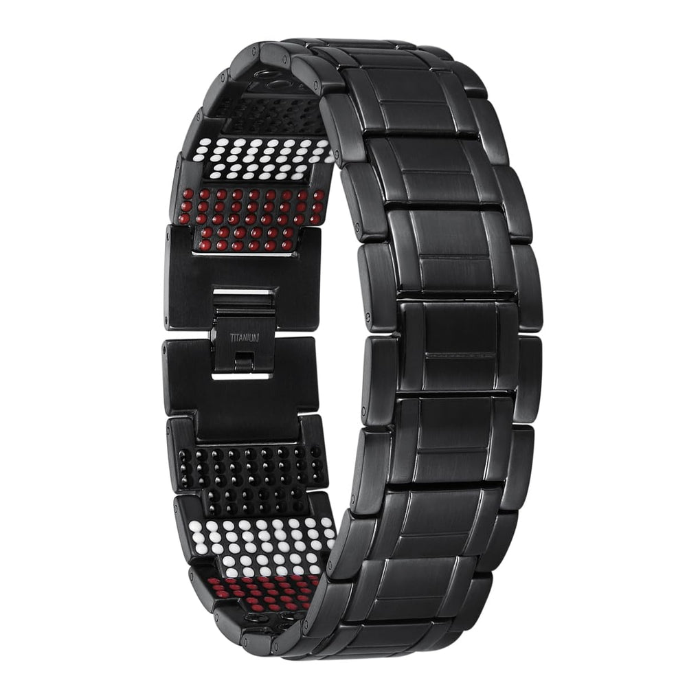 Elerbuty titanium magnetic bracelet for men with black PVD coating for everyday comfort.