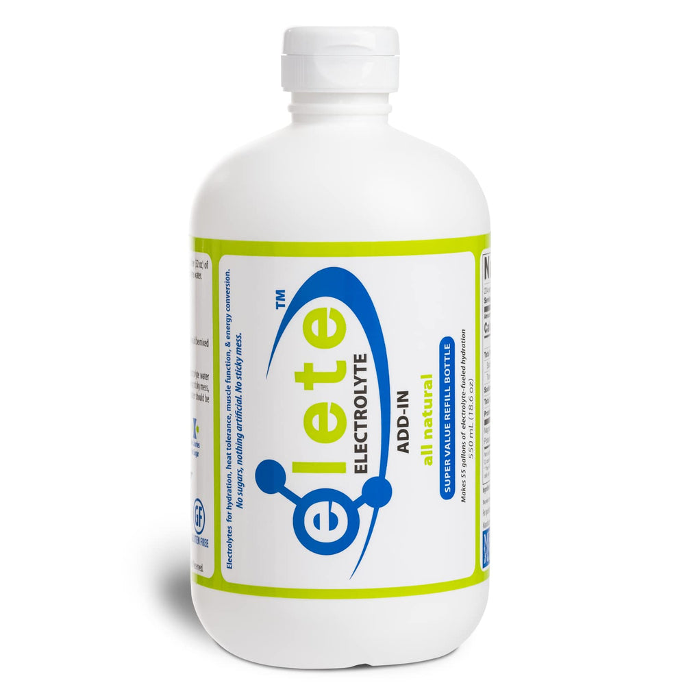 Elete Citrilyte Add-In bottle-pour shows easy hydration support during workouts