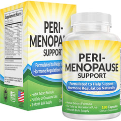Elevate Recovery Perimenopause bottle front showing 180 capsules for daily support.